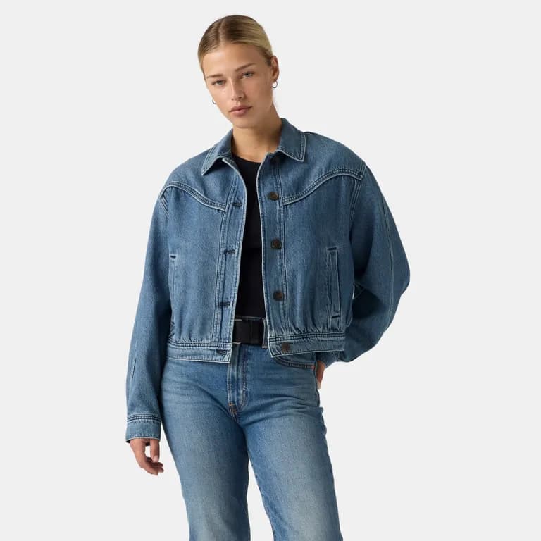 Casaca de denim Levi’s Dani Western Harrington para mujer a S/ 300 (antes S/ 429) en Saga Falabella