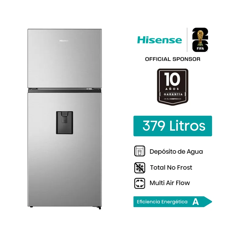 Refrigeradora Hisense Top Mount 379L RT3N375NMCA a S/ 1,179 (antes S/ 2,199) en Tottus