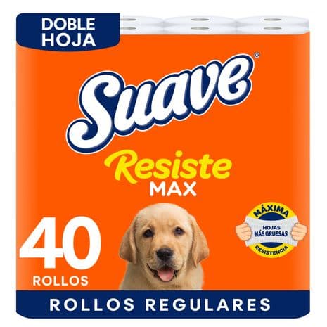 Papel higiénico Suave Resistemax doble hoja x40 a S/ 13.90 (antes S/ 26.90) en Plaza Vea