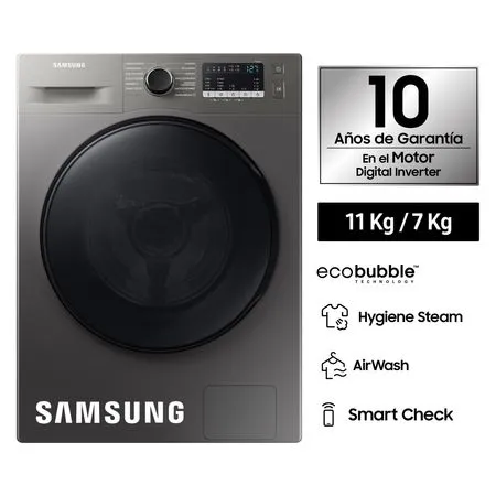 Lavaseca Samsung 11 kg / 7 kg Inox WD11T4046BX a S/ 1,399 (antes S/ 2,599) en Plaza Vea